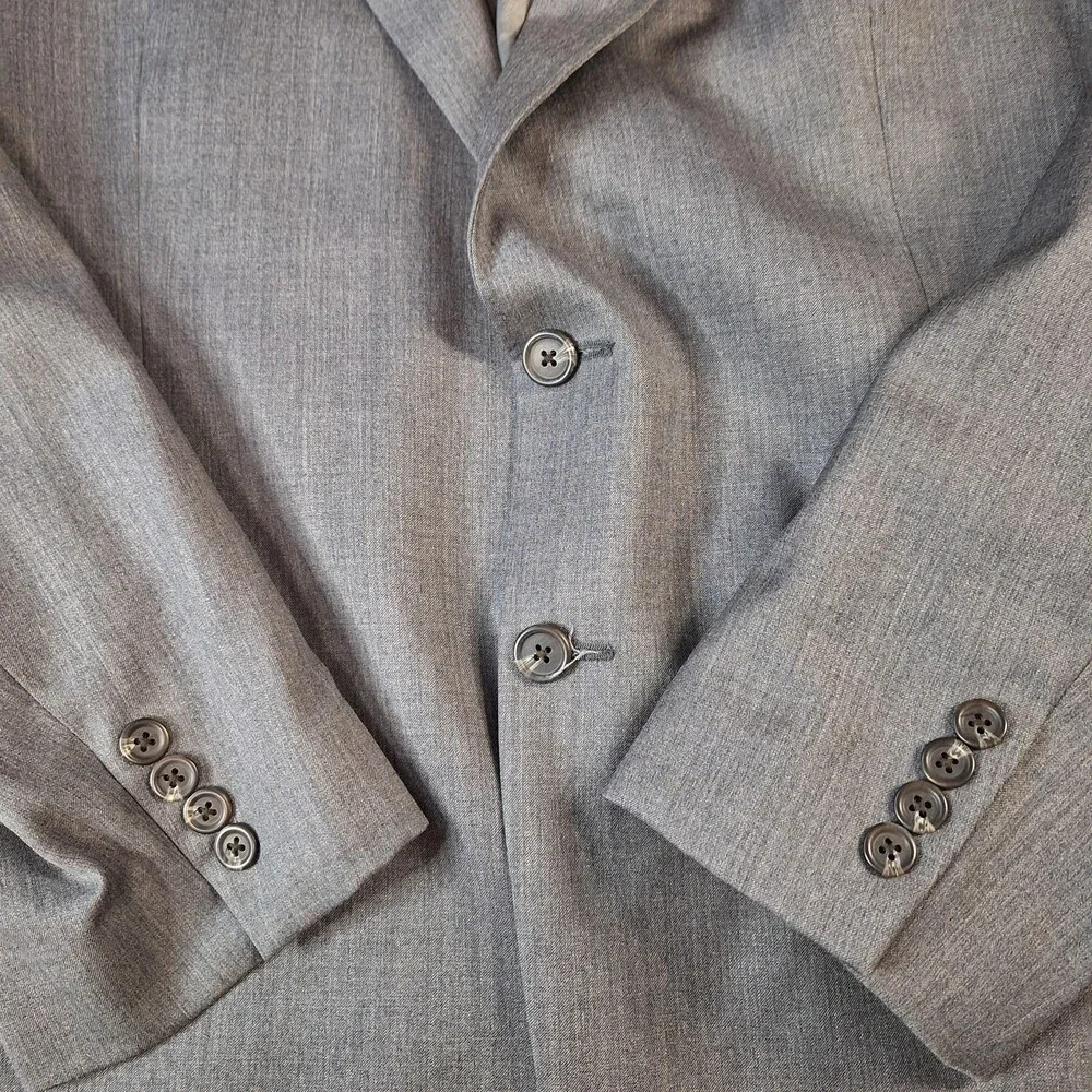 Lauren Ralph Lauren Suit Jacket Mens 46R Gray Wool Single Vent 2 Button Formal
